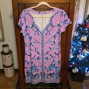 Lilly Pulitzer UPF 50+ Sophiletta Dress Purple Iris Slathouse Jungle Size Large